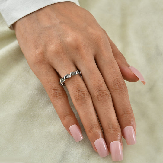EVER TRUE Roter Diamant Ring Nickelfreies Messing (Größe 21.00) ca. 0,05 ct
