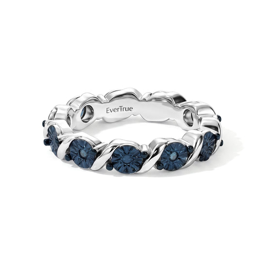EVER TRUE Blauer Diamant Ring Nickelfreies Messing (Größe 16.00) ca. 0,06 ct