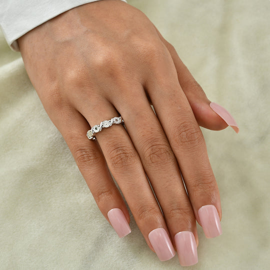 EVER TRUE Blauer Diamant, Roter Diamant (IR) Ring Nickelfreies Messing (Größe 19.00) ca. 0.06 ct