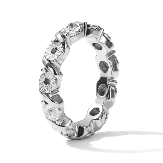 EVER TRUE Blauer Diamant, Roter Diamant (IR) Ring Nickelfreies Messing (Größe 19.00) ca. 0.06 ct