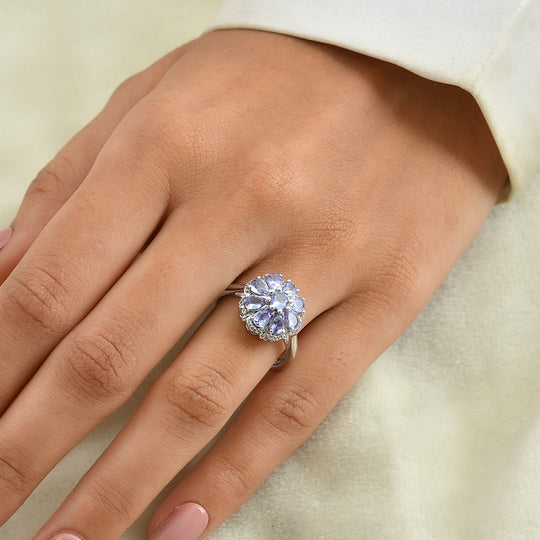 EVER TRUE Tansanit Ring 950 Kupfer (Größe 21.00) ca. 1,76 ct