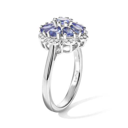 EVER TRUE Tansanit Ring 950 Kupfer (Größe 21.00) ca. 1,76 ct