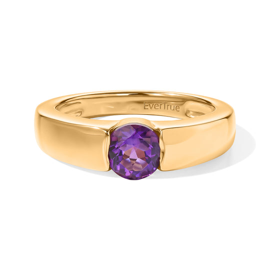 EVER TRUE Afrikanischer Amethyst Ring Nickelfreies Messing (Größe 20.00) ca. 0,78 ct