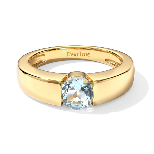 EVER TRUE Himmelblauer Topas Ring Nickelfreies Messing (Größe 19.00) ca. 1,17 ct