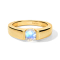 EVER TRUE Regenbogen Mondstein Ring Nickelfreies Messing (Größe 19.00) ca. 0,84 ct