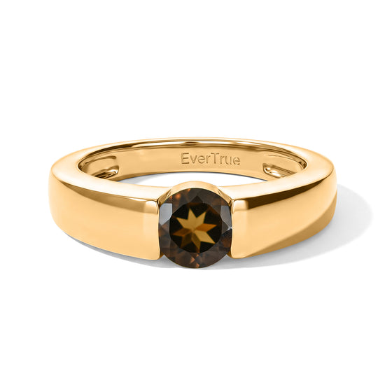 EVER TRUE Rauchquarz Ring Nickelfreies Messing (Größe 20.00) ca. 0,78 ct
