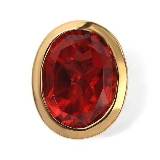 D'Joy Rubin Feuer Triplett Quarz Anhänger, 925 Silber 750 vergoldet - 1,08 ct.