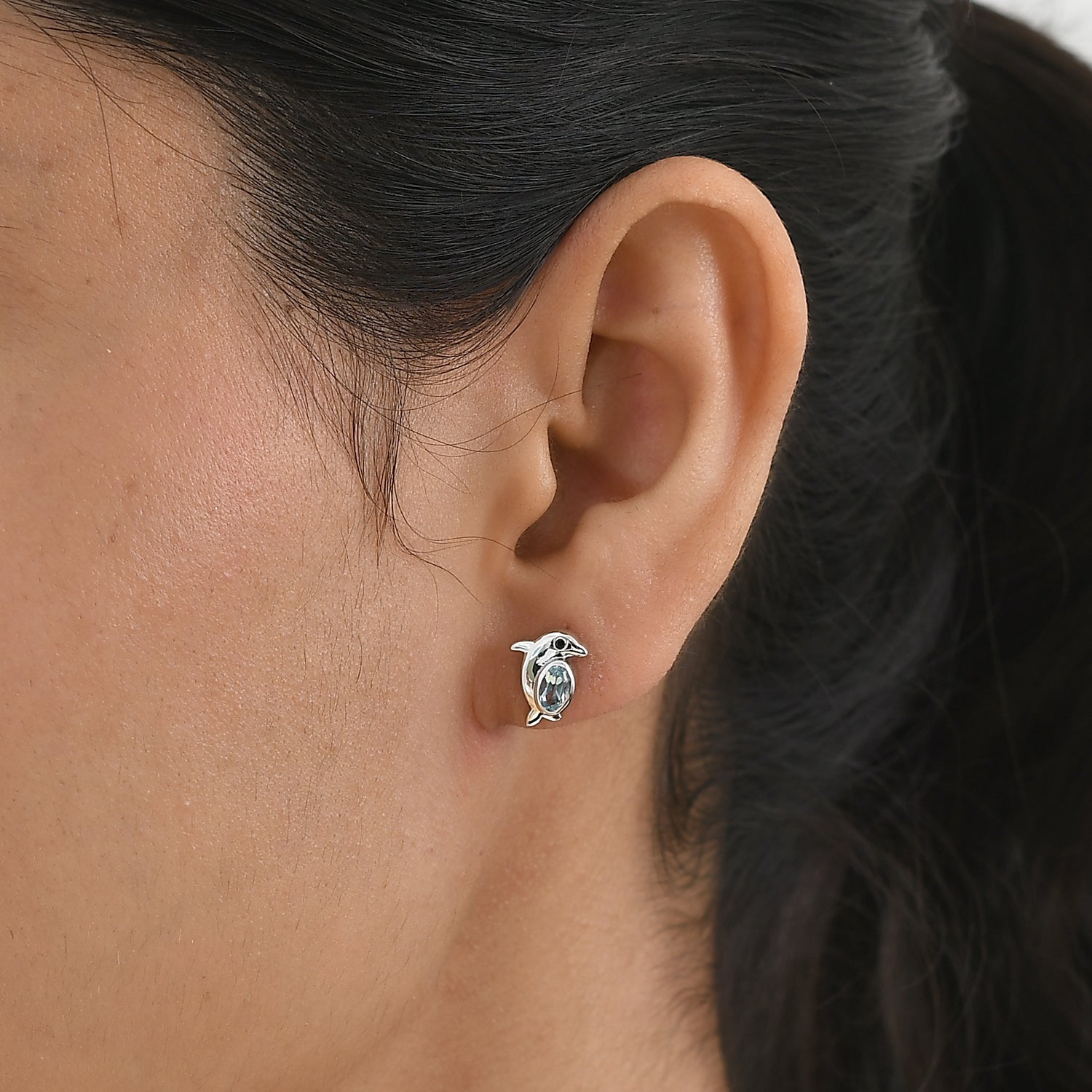 GP - AA Himmelblauer Topas, Kanchanaburi Blauer Saphir Ohrringe 925 Silber Platiniert ca. 0,68 ct.