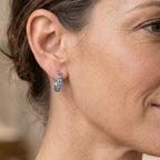D'Joy Neon Apatit Creolen, 925 Silber rhodiniert - 0,92 ct.