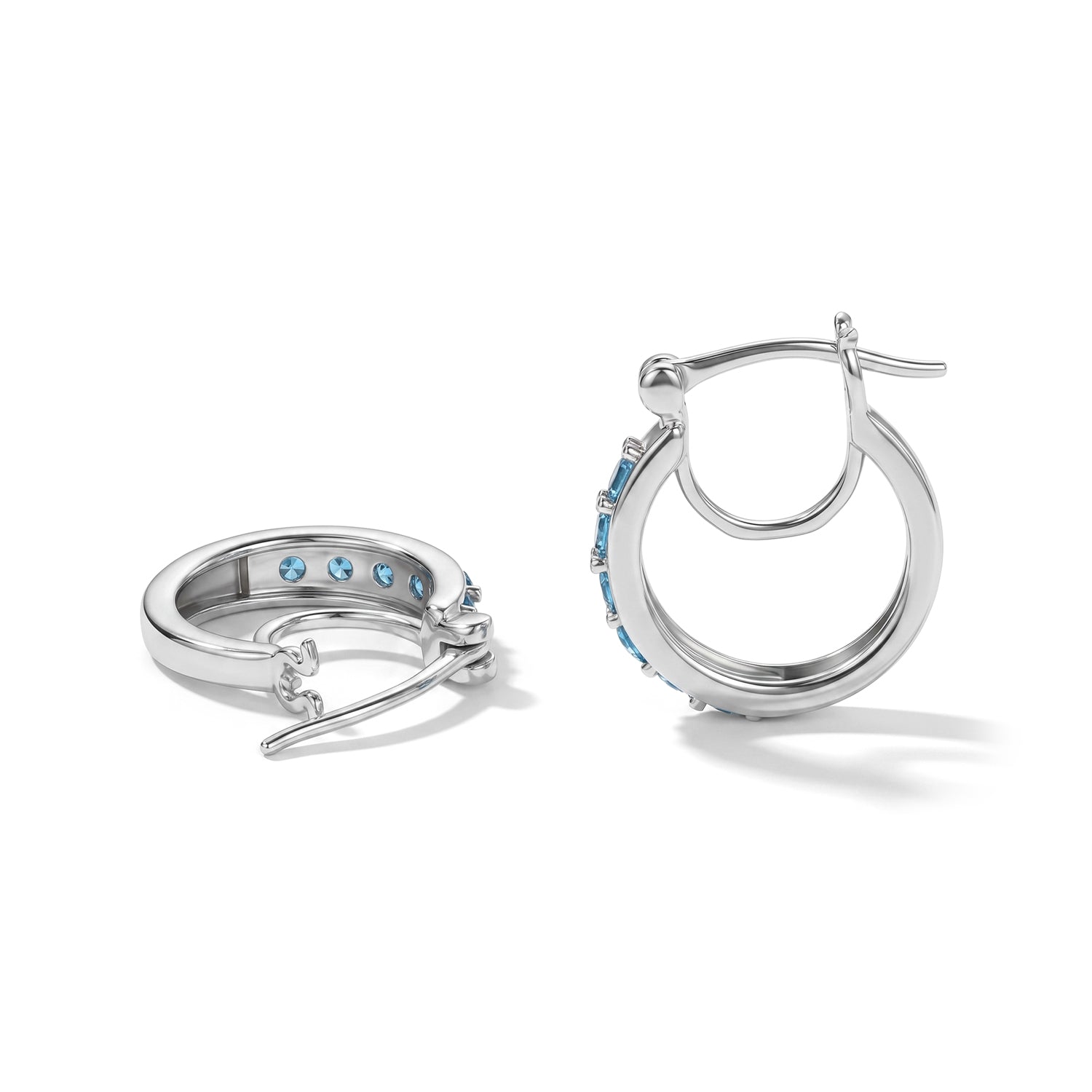 D'Joy Neon Apatit Ohrringe 925 Silber Rhodiniert ca. 0,92 ct.