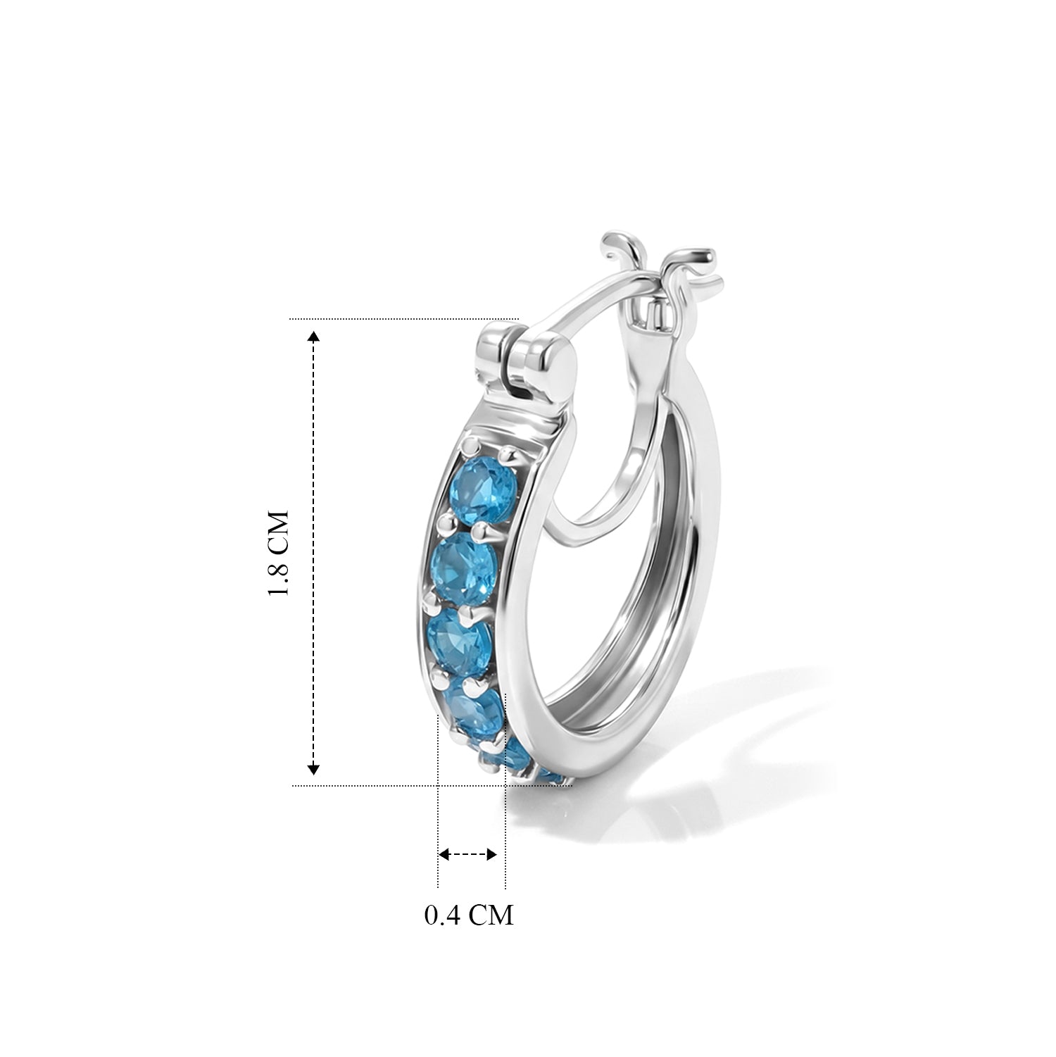 D'Joy Neon Apatit Creolen, 925 Silber rhodiniert - 0,92 ct.
