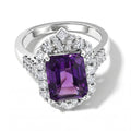 D'Joy AA Sambischer Amethyst, Moissanit Ring 925 Silber Rhodiniert (Größe 20.00) ca. 3,79 ct
