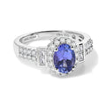 D'Joy AA Tansanit, Moissanit Ring 925 Silber Rhodiniert (Größe 20.00) ca. 1,53 ct