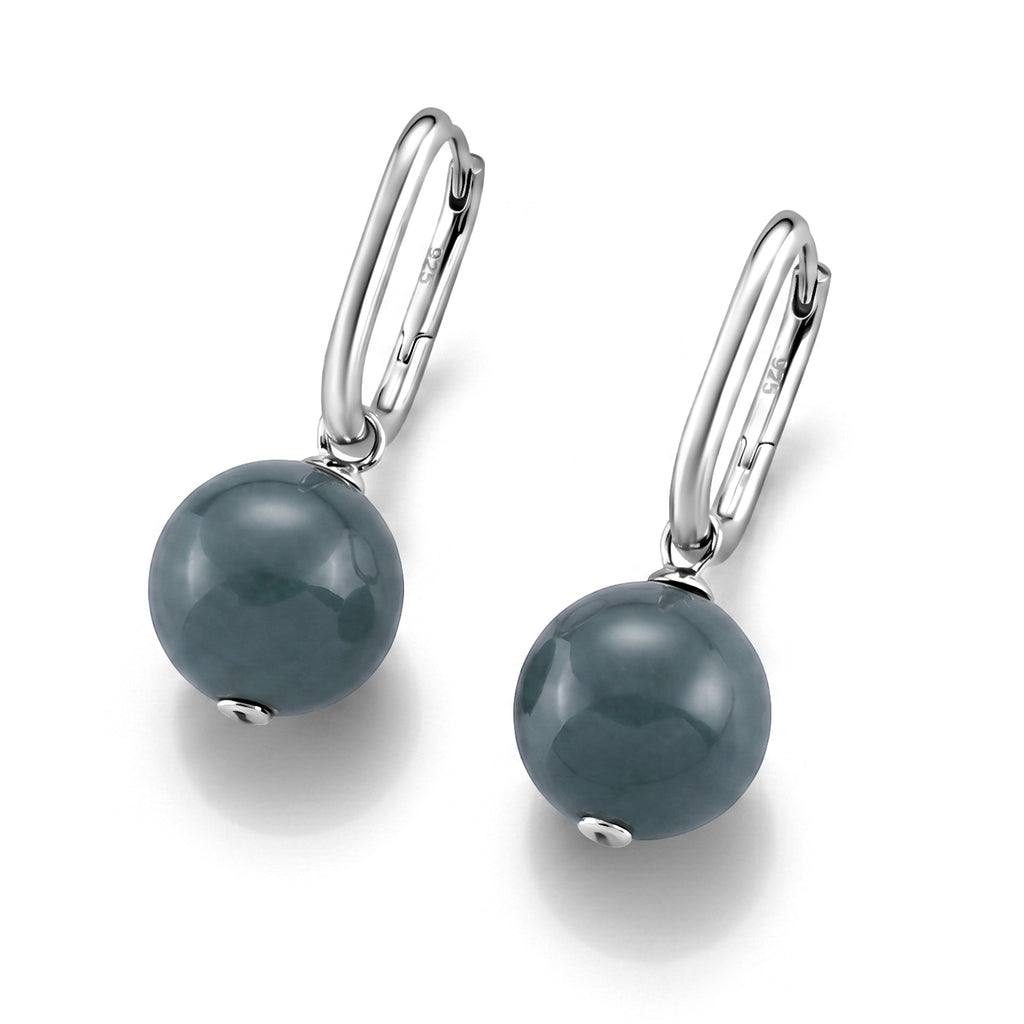 D'Joy Olmek Jadeit Ohrringe 925 Silber Rhodiniert ca. 30,00 ct.