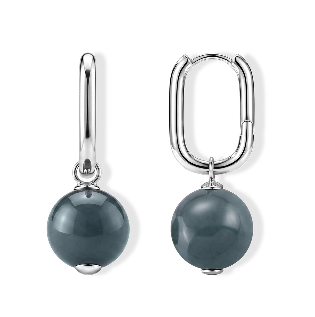 D'Joy Olmek Jadeit Ohrringe 925 Silber Rhodiniert ca. 30,00 ct.