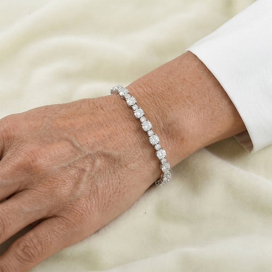 D'Joy Moissanit Armband ca. 19 cm 925 Silber Rhodiniert ca. 11,66 ct.