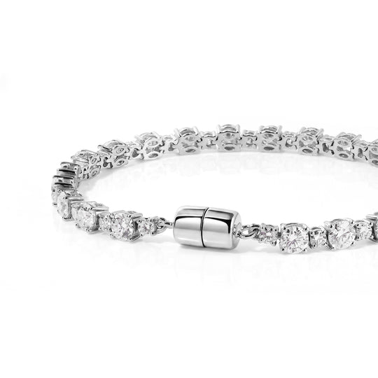 D'Joy Moissanit Armband ca. 20 cm 925 Silber 750 Gelbgold vermeil ca. 12,61 ct.