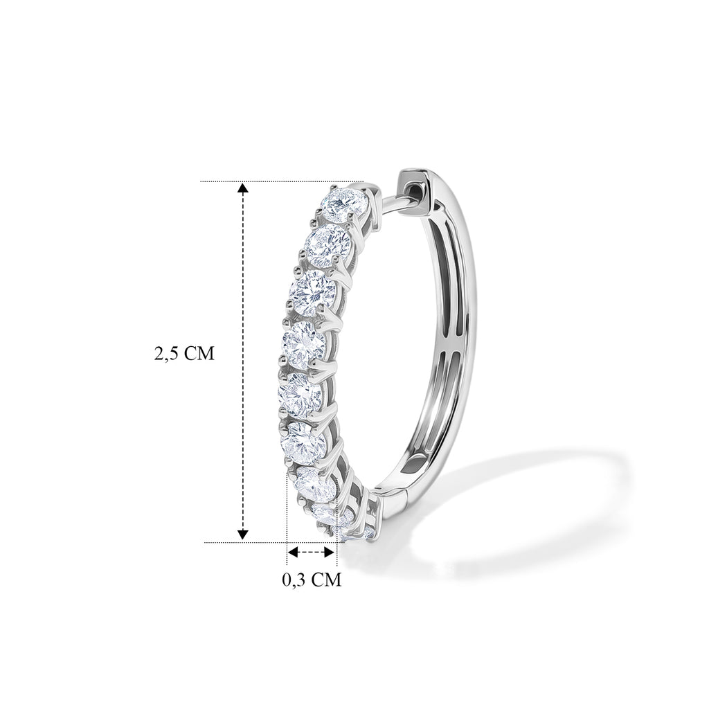 D'Joy Moissanit Ohrringe, 925 Silber rhodiniert - 1,80 ct.