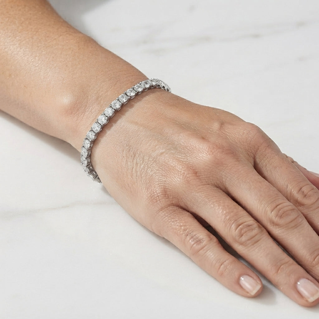 D'Joy Moissanit Armband ca. 18 cm 925 Silber Rhodiniert ca. 4,94 ct.