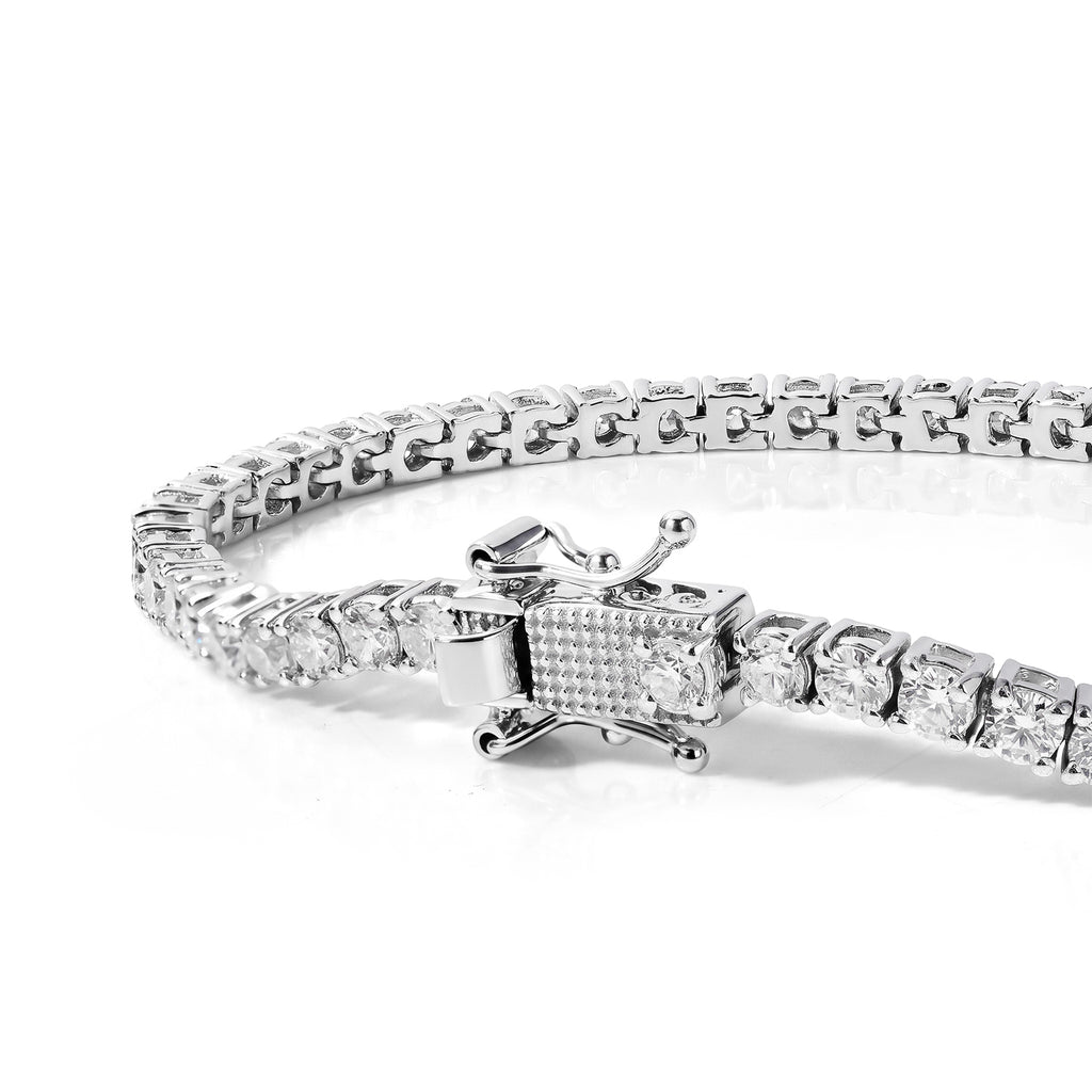 D'Joy Moissanit Armband ca. 18 cm 925 Silber Rhodiniert ca. 4,94 ct.