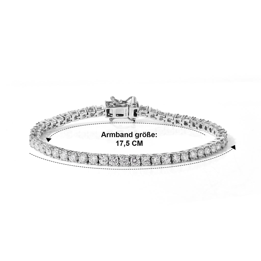 D'Joy Moissanit Armband ca. 18 cm 925 Silber Rhodiniert ca. 4,94 ct.