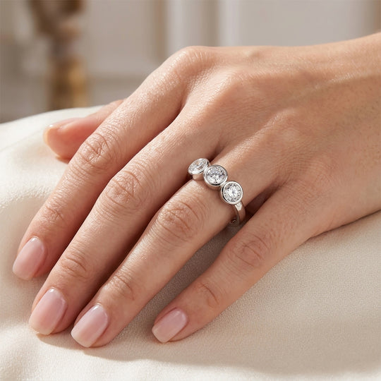 D'Joy Moissanit Ring 925 Silber Platiniert (Größe 21.00) ca. 1,34 ct