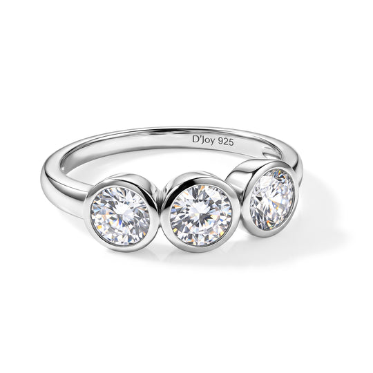 D'Joy Moissanit Ring 925 Silber Platiniert (Größe 21.00) ca. 1,34 ct