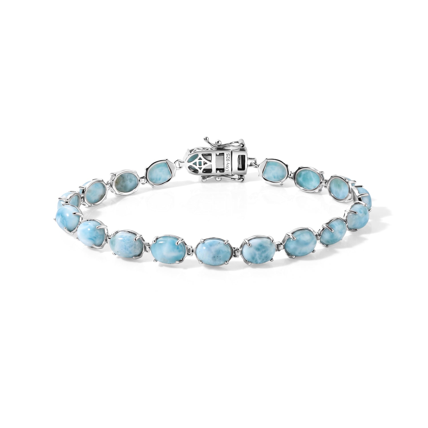 D'Joy AAA Larimar Armband ca. 20 cm 925 Silber Rhodiniert ca. 29,81 ct.