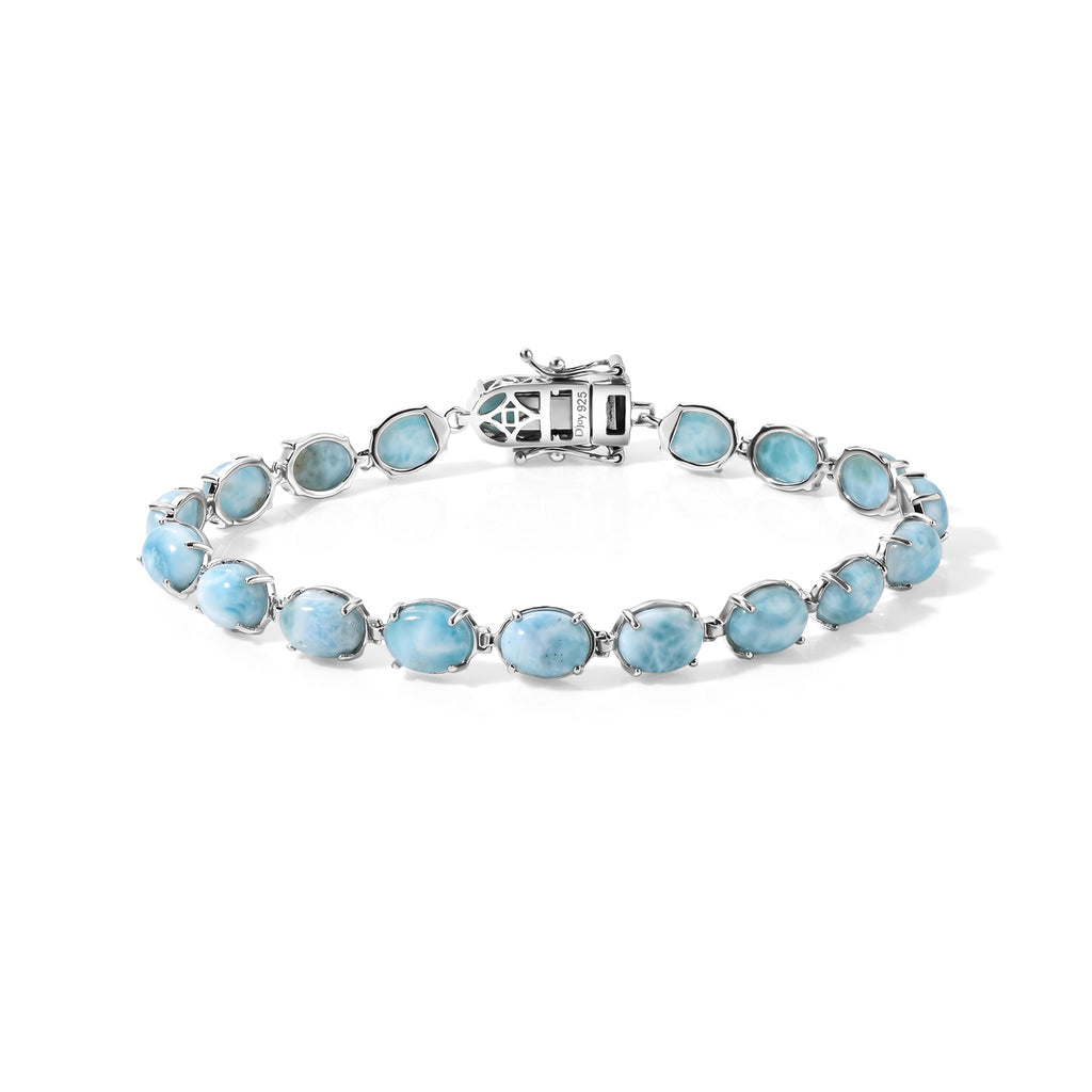 D'Joy AAA Larimar Armband ca. 20 cm 925 Silber Rhodiniert ca. 29,81 ct.