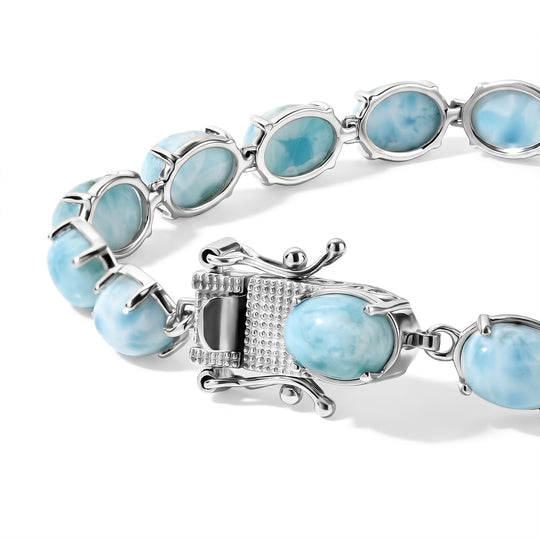 D'Joy AAA Larimar Armband ca. 20 cm 925 Silber Rhodiniert ca. 29,81 ct.