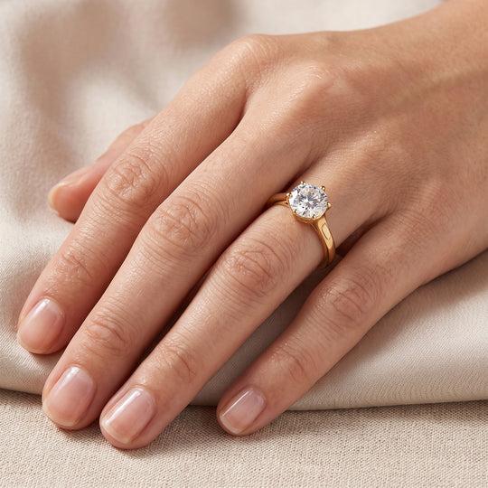 D'Joy Moissanit Ring 925 Silber Platiniert (Größe 19.00) ca. 2,00 ct