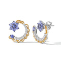 D'Joy AA Tansanit und Zirkon Ohrringe, 925 Silber rhodiniert und 750 Gelbgold Vermeil - 2,18 ct.