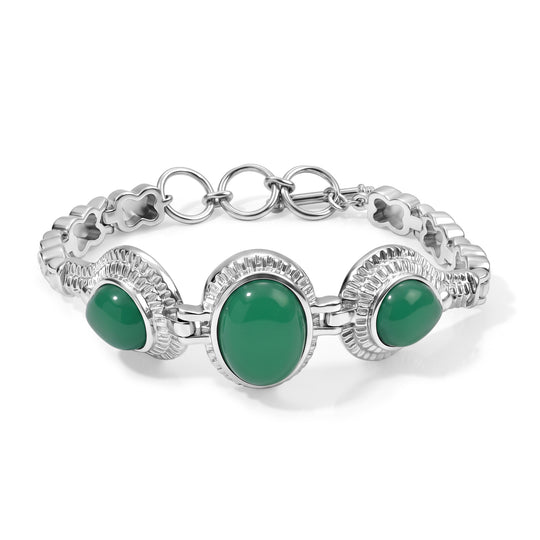 EVER TRUE Blaues Türkis Armband ca. 16.5 cm 316L Edelstahl ca. 14.82 ct