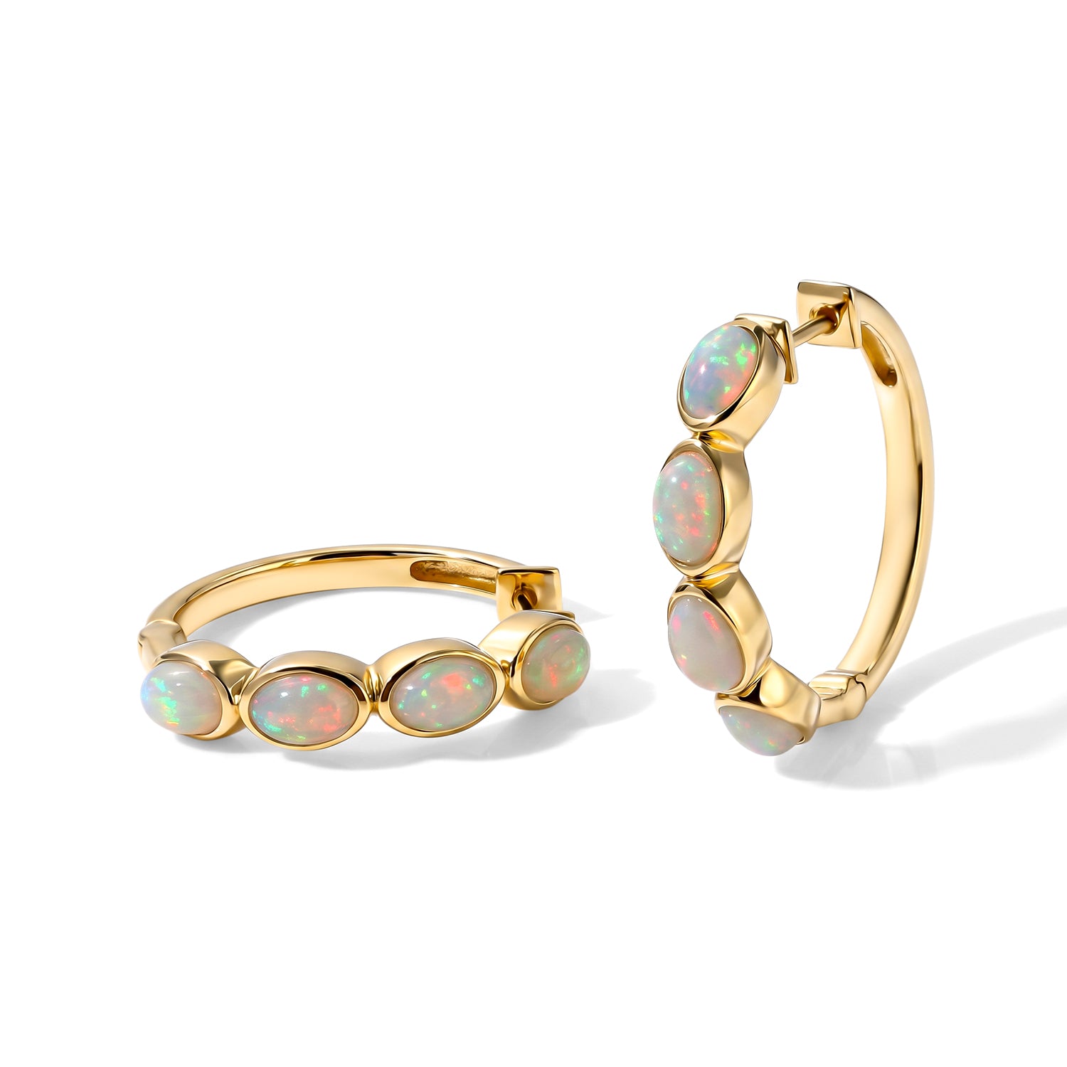 EverTrue AA natürliche, äthiopische Welo Opal Ohrringe, Bronze mit Gelbgold E-Beschichtung - 2,62 ct.