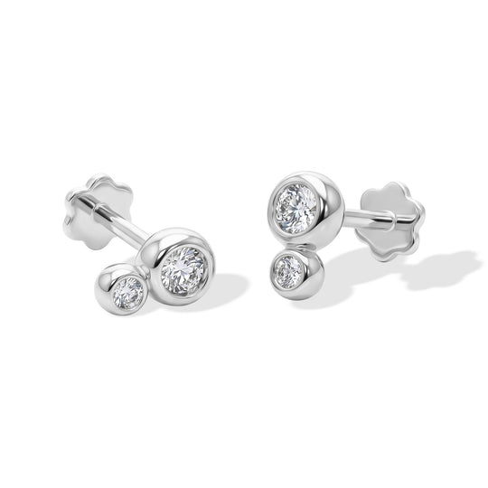 LUXURIANT DIAMOND - Lab Grown Diamant SI-GH Ohrringe 925 Silber 750 Gelbgold vermeil ca. 0.25 ct