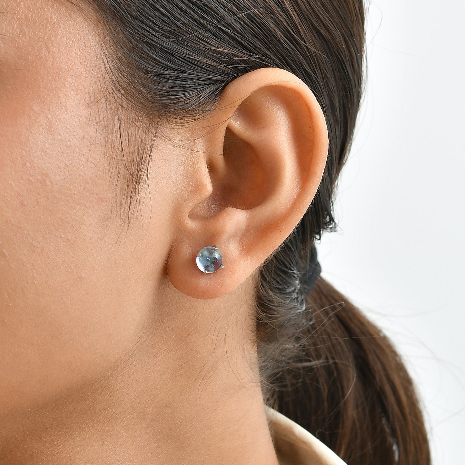 D'Joy Milchiger Aquamarin Ohrringe 925 Silber Rhodiniert ca. 3,00 ct.