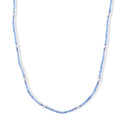 Aquamarin, Zhuji Akoya-Perle (5-6mm) Halskette ca. 50 cm 316L Edelstahl 30.01 ct