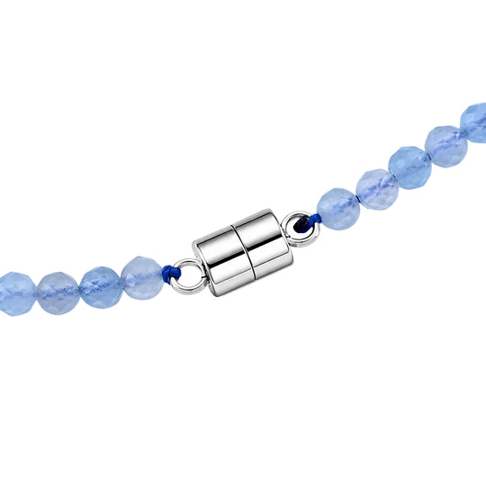 Aquamarin, Zhuji Akoya-Perle (5-6mm) Halskette ca. 50 cm 316L Edelstahl 30.01 ct