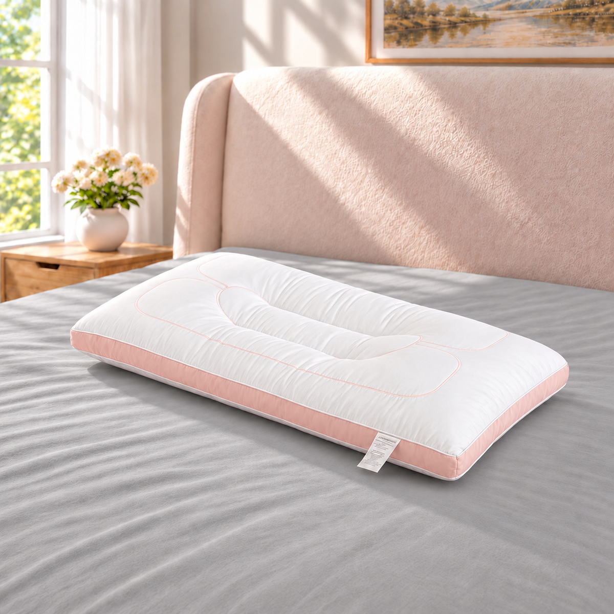 Cashmere Protein Pillow with Embroidery fabric:10% viscose(with cashmere protein)+90% polyester filling:10%cashmere protein+90% polyester Packing:vacuum packing