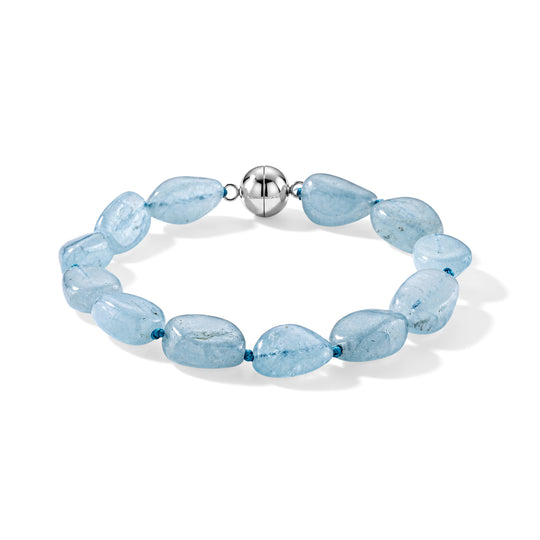 Aquamarin 20cm Armband, Edelstahl - 115 ct.