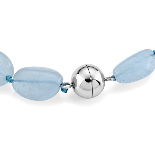 Aquamarin 20cm Armband, Edelstahl - 115 ct.