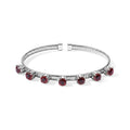 EverTrue Rubin Feuer Triplett Quarz 18,5cm Armreif, Edelstahl - 4,38 ct.