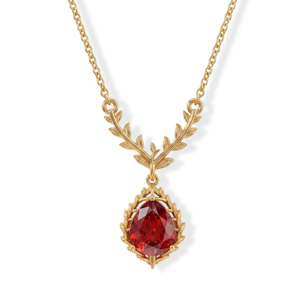 EVER TRUE Rubin-Feuer-Triplett-Quarz Halskette ca. 45 cm 316L Edelstahl ca. 2,82 ct.