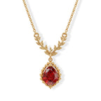 EVER TRUE Rubin-Feuer-Triplett-Quarz Halskette ca. 45 cm 316L Edelstahl ca. 2,82 ct.