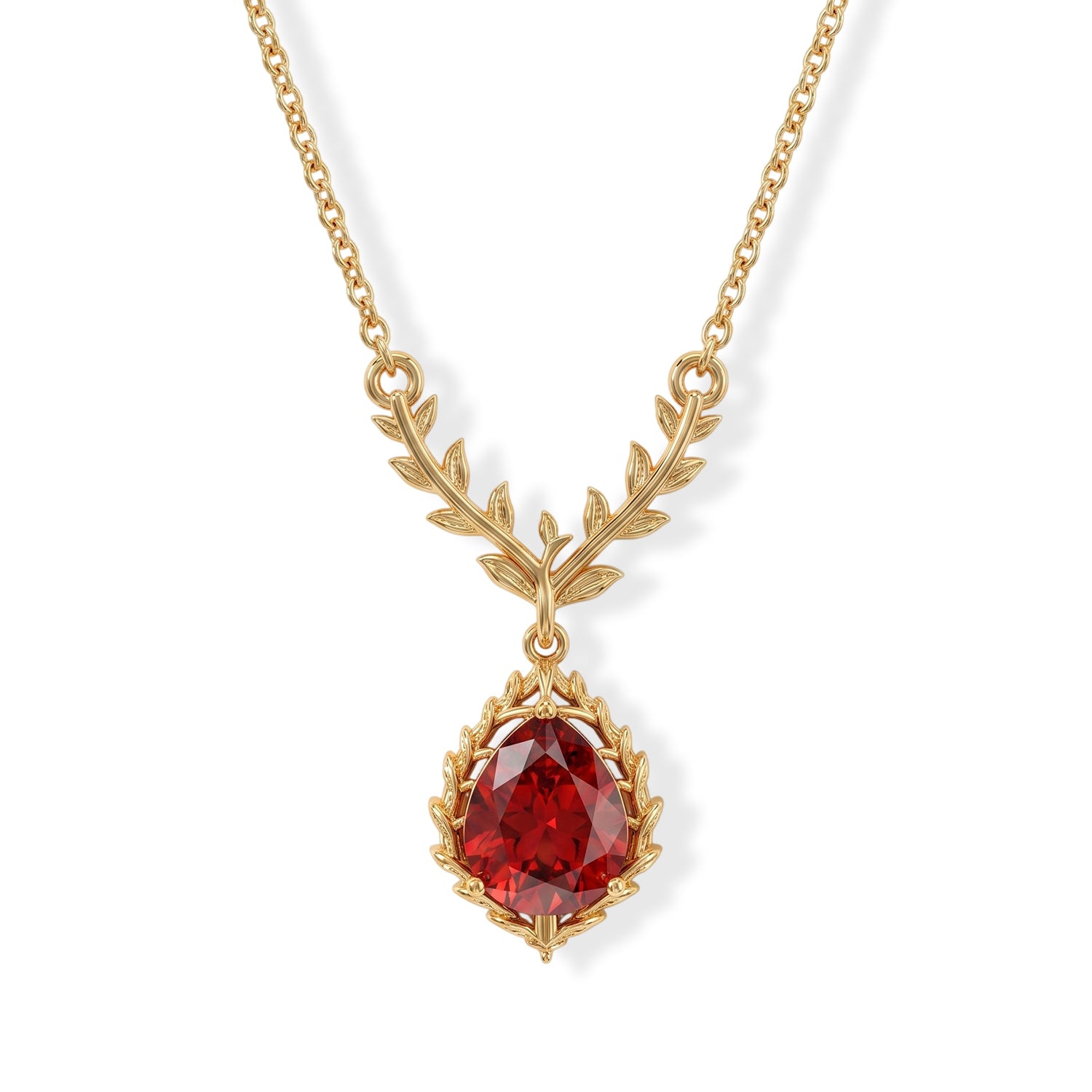 EVER TRUE Rubin-Feuer-Triplett-Quarz Halskette ca. 45 cm 316L Edelstahl ca. 2,82 ct.