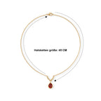 EVER TRUE Rubin-Feuer-Triplett-Quarz Halskette ca. 45 cm 316L Edelstahl ca. 2,82 ct.