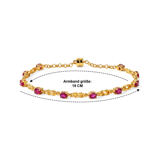 EVER TRUE Afrikanischer Rubin (Fissure gefüllt) Armband ca. 19 cm 950 Kupfer ca. 2.20 ct