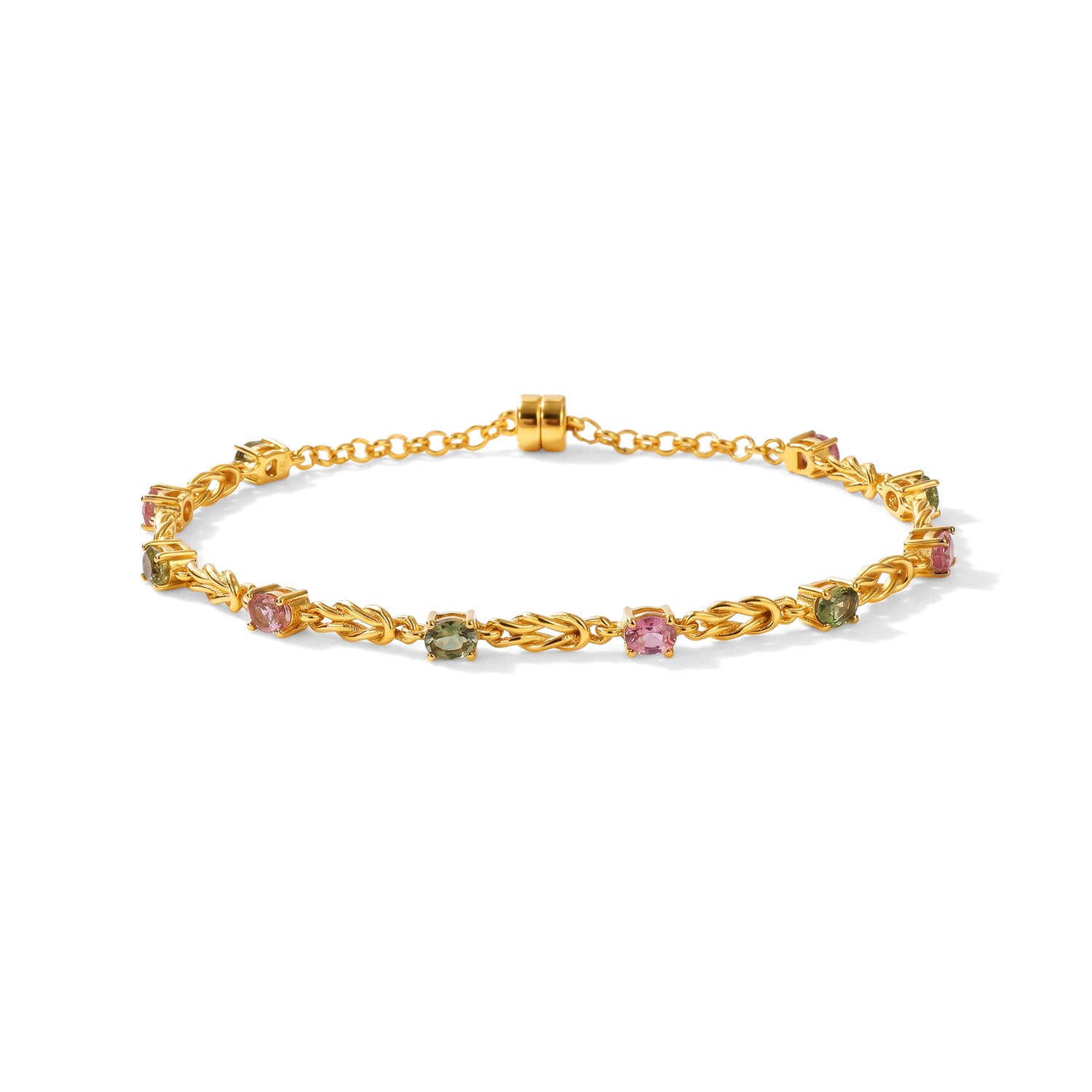 EVER TRUE Mehrfarbig-Turmalin Armband ca. 19 cm 950 Kupfer ca. 2.20 ct