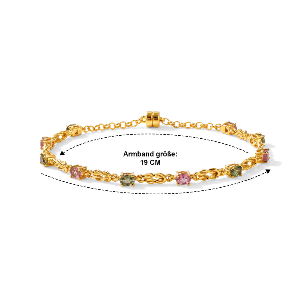 EVER TRUE Mehrfarbig-Turmalin Armband ca. 19 cm 950 Kupfer ca. 2.20 ct