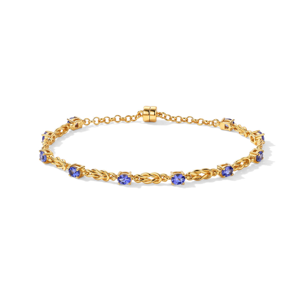 EVER TRUE Tansanit Armband ca. 19 cm 950 Kupfer ca. 2.20 ct